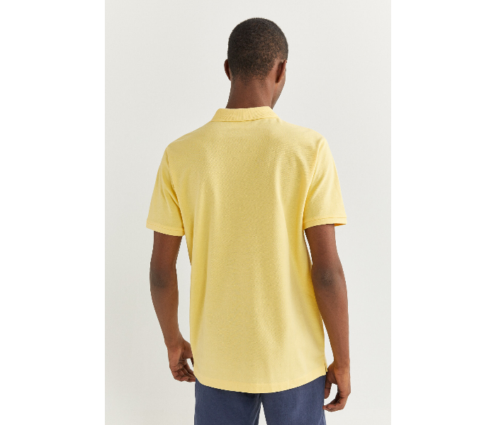 Springfield SS20 Basic Solid Slim Fit Polo T-Shirt Small For Men - Yellow - Zoom Image 3