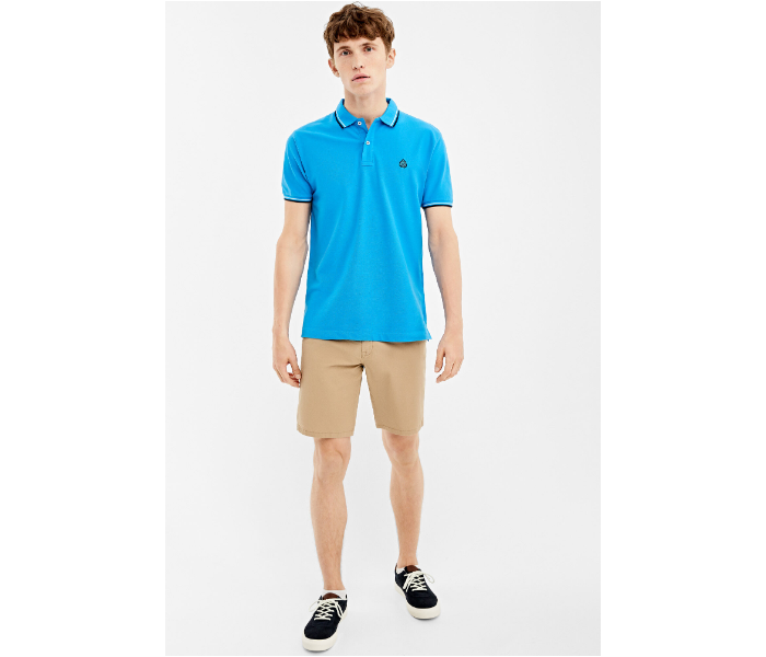 Springfield AW19 Basic Solid Slim Fit Polo T-Shirt X-Large For Men - Teal - Zoom Image 3