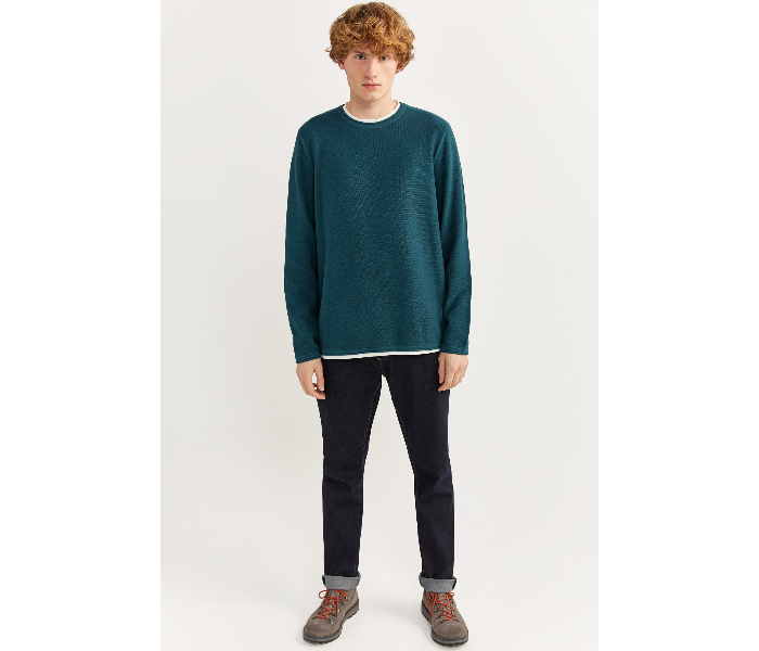 Springfield SS20 Long Sleeve Knitwear Fantasy Cotton Large For Men - Dark Green - Zoom Image 1