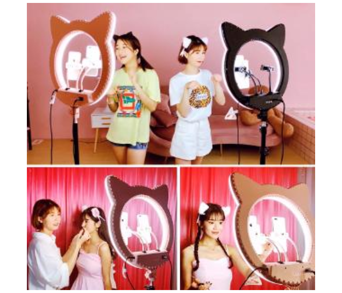 TikTok RK45 20-Inch Ring-Shaped On-Site Fill Light Large Aperture Anchor Beauty HD Lights Cute Cat Ears - Zoom Image 4