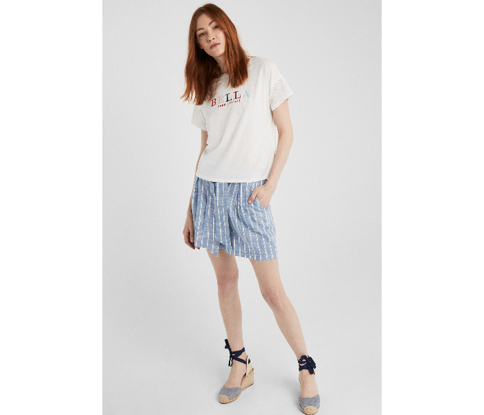 Springfield SS19 Short Sleeve Fancy T-Shirt Large For Women - Off White - Zoom Image 3