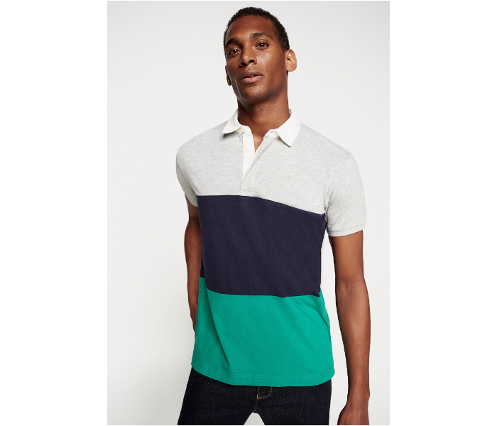 Springfield AW18 Polo Fancy T-Shirt X-Large For Men - Dark Blue and Green - Zoom Image 3