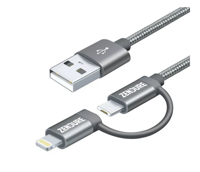 Zendure 30cm MicroUSB and Lightning Cable - Grey - Zoom Image 2