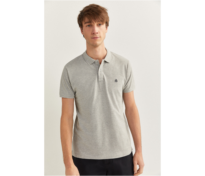 Springfield SS20 Basic Solid Slim Fit Polo T-Shirt X-Small For Men – Light Grey - Zoom Image 2