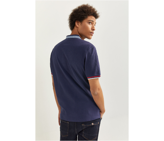 Springfield SS20 Basic Solid Slim Fit Polo T-Shirt XX-Large For Men - Navy - Zoom Image 3