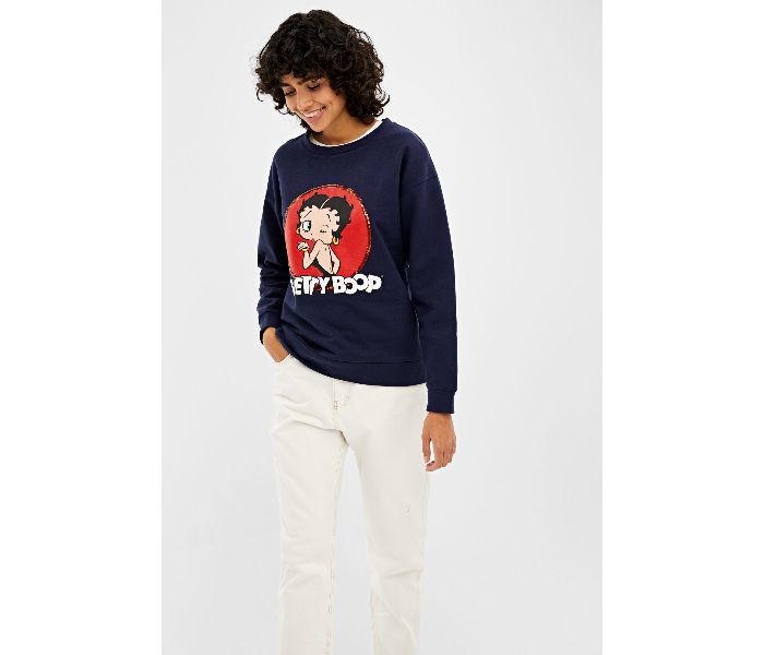 Springfield SS20 Full Sleeve Sweat Shirt Medium For Women - Dark Blue - Zoom Image 3