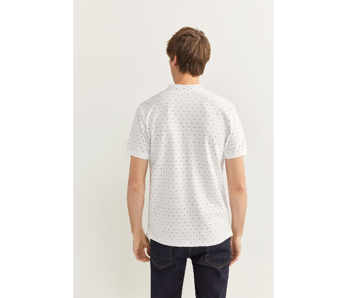 Springfield SS20 Basic Dotted Slim Fit Polo T-Shirt XXX-Large For Mens - White - Zoom Image 3