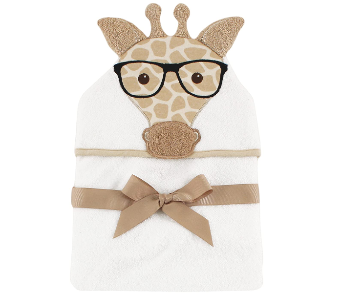 Hudson Baby One Size Unisex Baby Cotton Giraffe Animal Face Hooded Towel  - Zoom Image 2