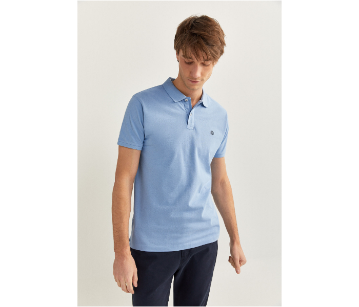 Springfield SS20 Basic Solid Slim Fit Polo T-Shirt X-Large For Men  - Light Blue - Zoom Image 1