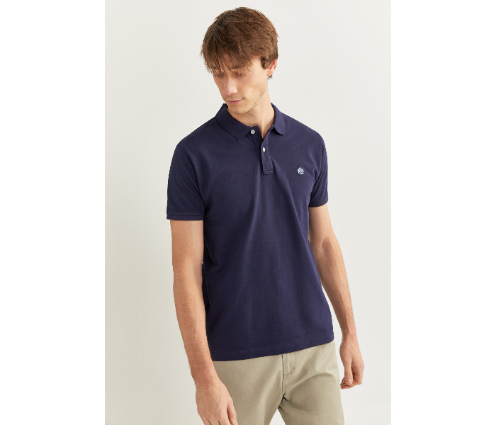 Springfield SS20 Basic Solid Slim Fit Polo T-Shirt X-Small For Men - Navy Blue - Zoom Image 2