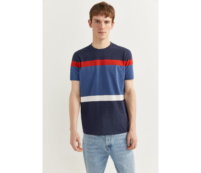 Springfield SS20 Short Sleeve Knitted T-shirt Xx-Large For Men – Blue and Red - Zoom Image 1