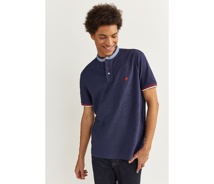 Springfield SS20 Basic Solid Slim Fit Polo T-Shirt X-Small For Men - Navy - Zoom Image 1