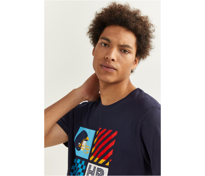 Springfield SS20 SPF Printed Short Sleeve T-shirt Extra Small - Dark Blue - Zoom Image 3