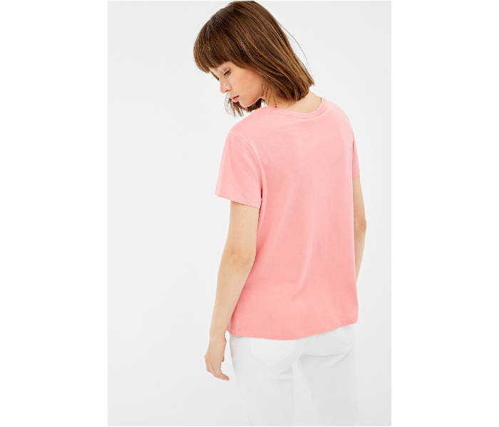 Springfield AW19 Short Sleeve Fancy T-Shirt Medium For Women - Peach - Zoom Image 2