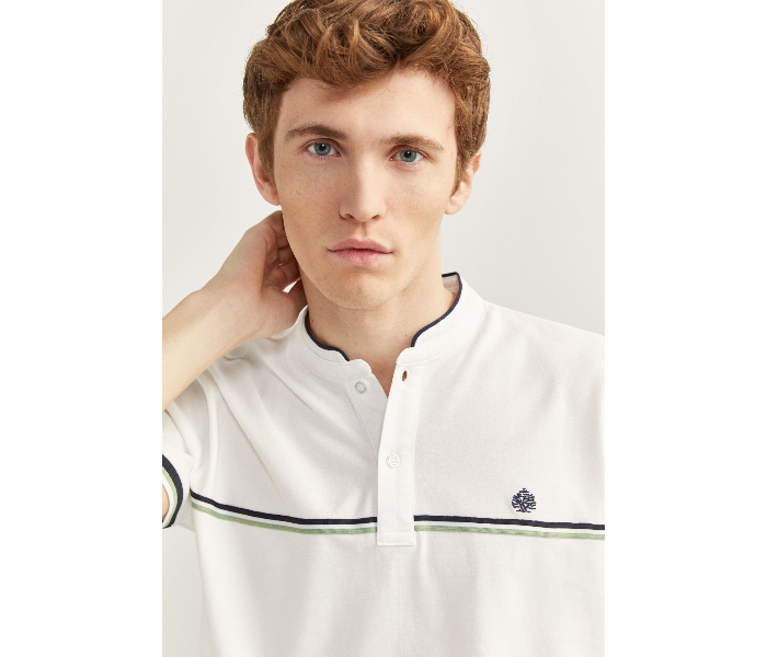 Springfield SS20 Basic Solid Slim Fit Polo T-Shirt X-Small For Mens- White - Zoom Image 1