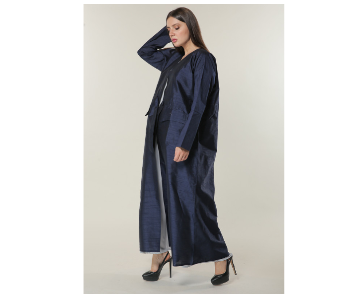 Moistreet Extra Large Navy Abaya Set with White Under Abaya - Zoom Image 3