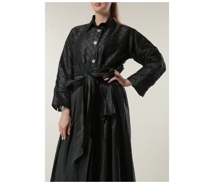 Moistreet Double XL Uniquely Styled Abaya - Black - Zoom Image 3