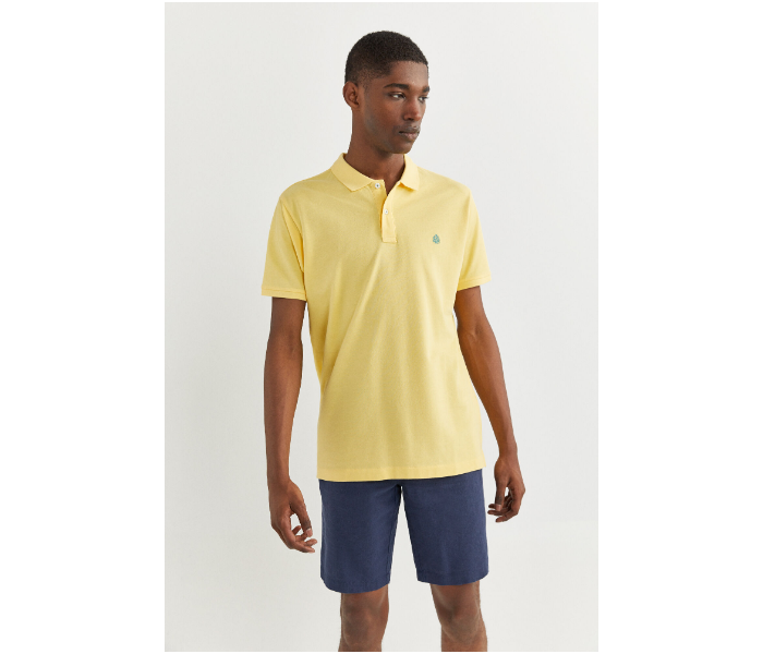 Springfield SS20 Basic Solid Slim Fit Polo T-Shirt X-Large For Men - Yellow - Zoom Image 4