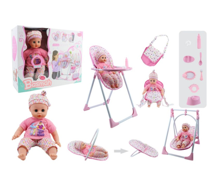 Basmah 14 Inch Doll Set With Sound - Pink - Zoom Image 4