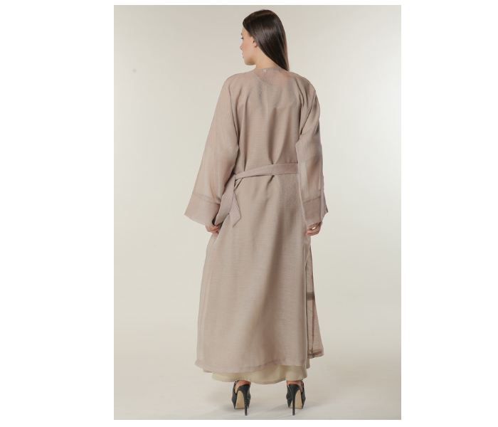 Moistreet Large Organza Abaya Set with Beige Under Abaya - Zoom Image 3