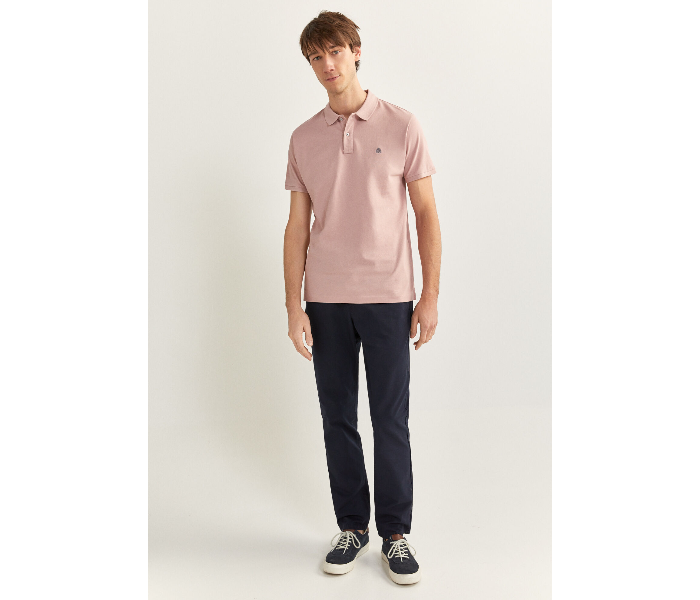 Springfield SS20 Basic Solid Slim Fit Polo T-Shirt X-Small For Men – Cherry Blossom - Zoom Image 3