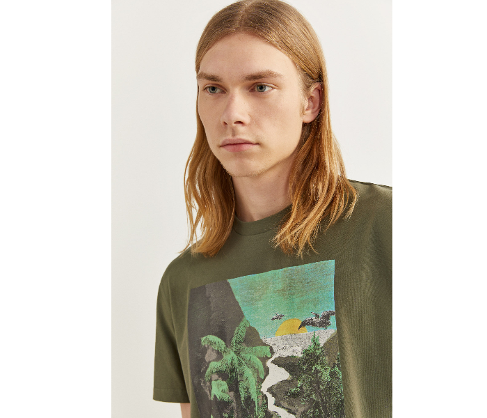 Springfield SS18 SPF Printed Short Sleeve T-shirt Medium - Green - Zoom Image 3