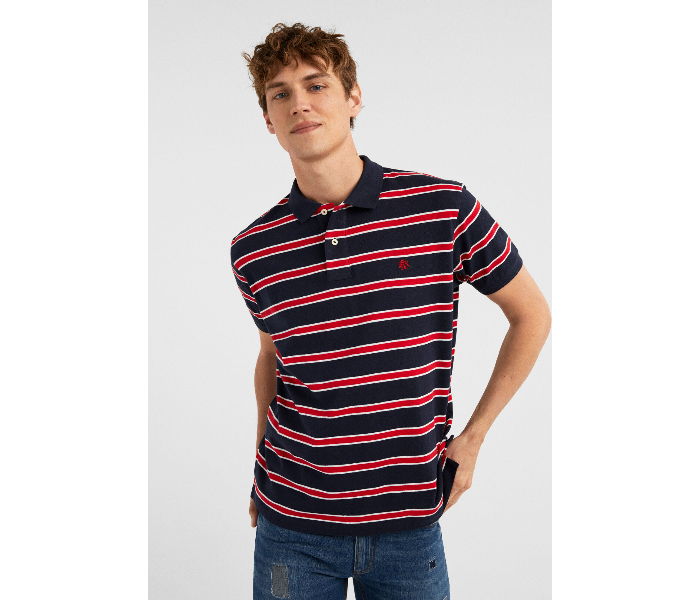 Springfield SS19 Basic Slim Fit Polo T-Shirt Small For Men - Navy and Red - Zoom Image 2