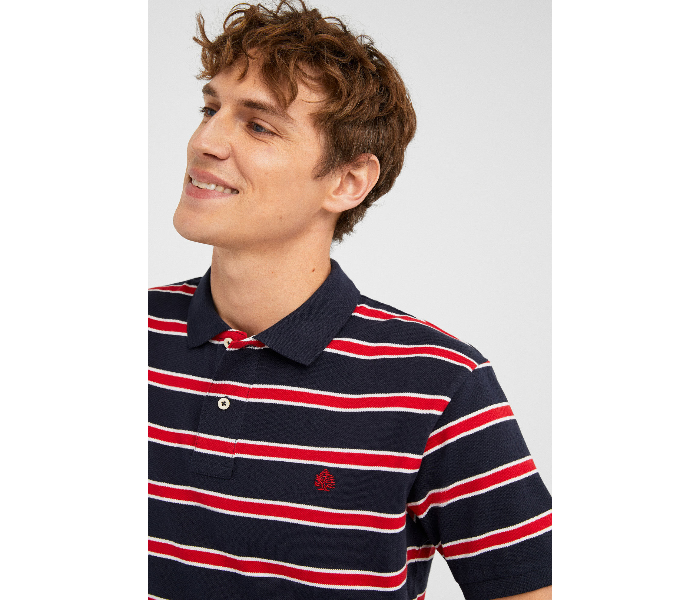 Springfield SS19 Basic Slim Fit Polo T-Shirt Medium For Men - Navy and Red - Zoom Image 1