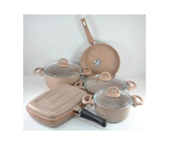 Avci HM G-9PC-MB Granitec 9 Piece Cookware Set - Milkbrown - Zoom Image