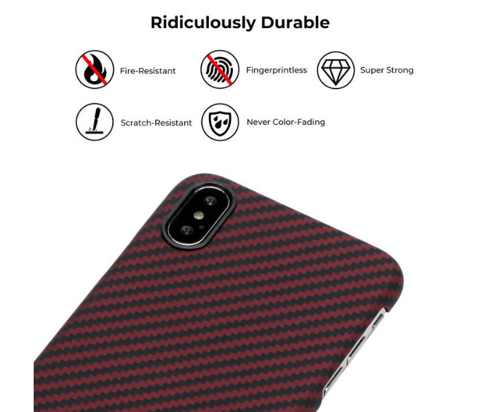 Pitaka 6.5 inch MagEz Case for iPhone XS Max - Black and Red Twill - Zoom Image 4