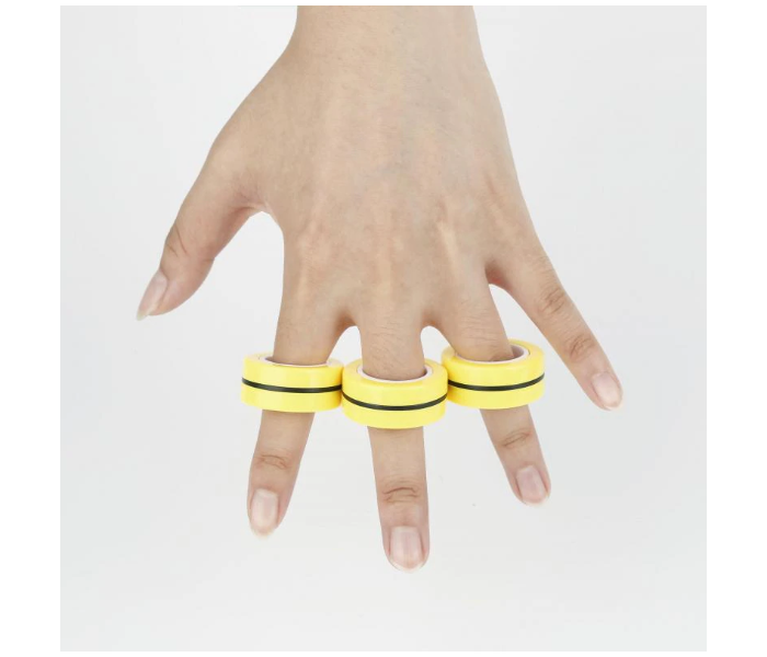 Magnetic Fun Spin Relief Stress Finger Game Attention Roller Ring - Yellow - Zoom Image 3