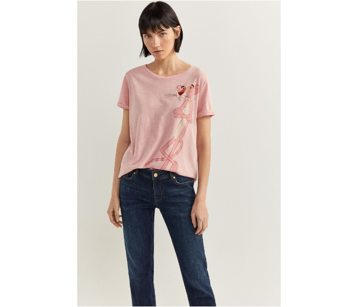 Springfield SS20 Short Sleeve Pink Panther Printed T-Shirt Large For Women - Pink - Zoom Image 1