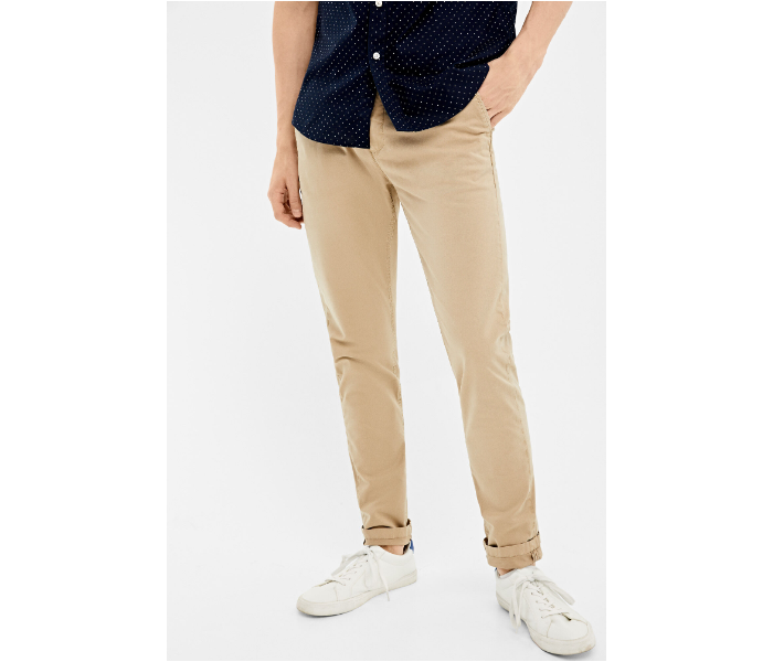 Springfield AW19 Solid Sport Trouser Chinos EU 46 For Men - Beige - Zoom Image 2