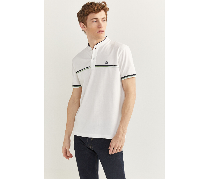 Springfield SS20 Basic Solid Slim Fit Polo T-Shirt Small For Mens - White - Zoom Image 3