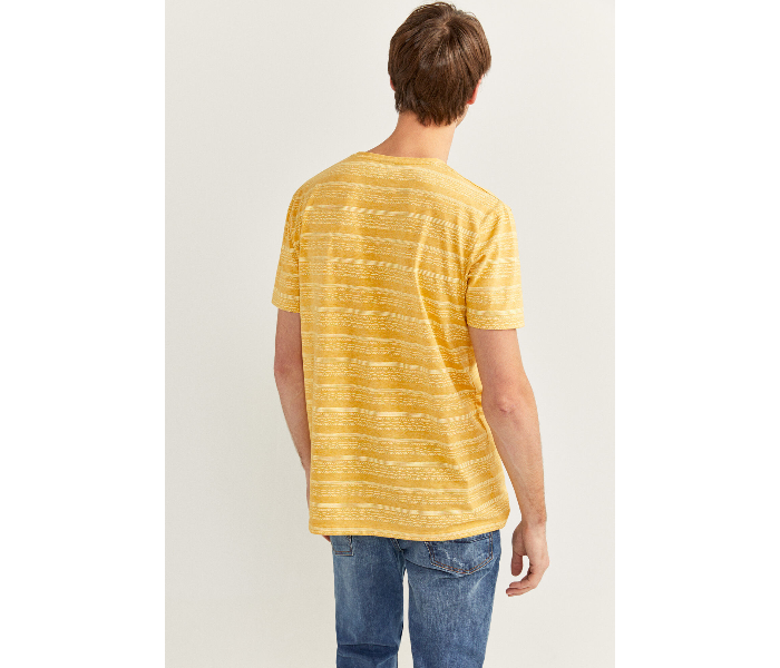 Springfield SS20 Short Sleeve Knitted T-shirt Large For Men - Mustard - Zoom Image 4