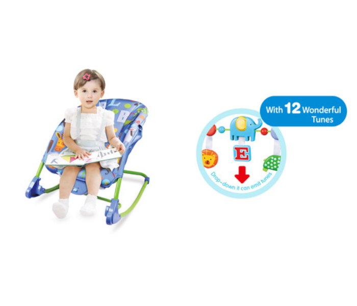 Baby Love 33-1517634 Baby Love Rocking Chair With Music - Blue and Yellow - Zoom Image 2