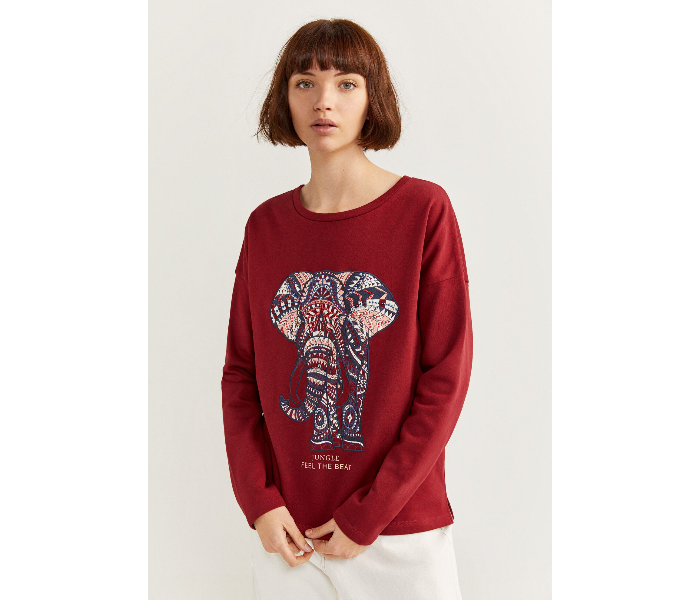 Springfield SS20 Full Sleeve Sweat Shirt Medium For Women - Maroon - Zoom Image 1