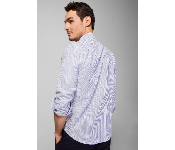 Springfield AW18 Long Sleeve Casual Shirt XXX-Large With Stripes For Men - Blue - Zoom Image 5