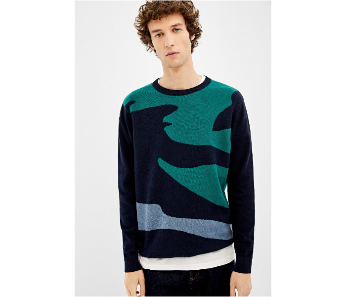 Springfield AW18 Long Sleeve Knitted Jumper X-Large For Men - Dark Blue - Zoom Image 1