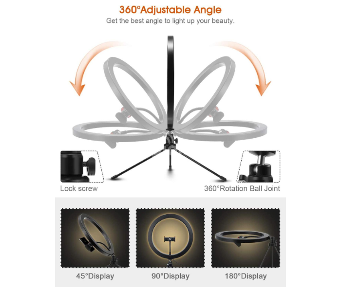 Tiktok RL-14 Led Ring Light On Center With Light Stand Tiktok  Video Shooting - Zoom Image 2