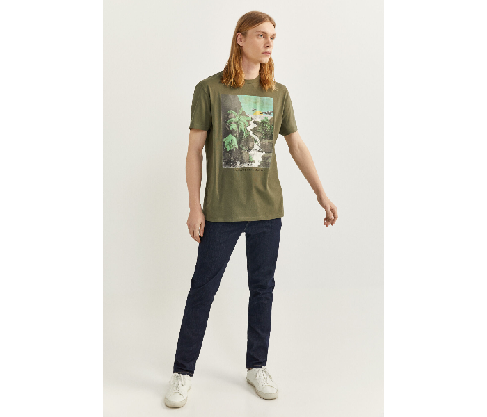 Springfield SS18 SPF Printed Short Sleeve T-shirt Large - Green - Zoom Image 1