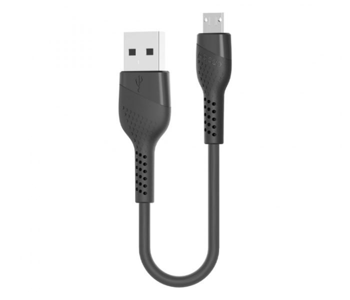 Porodo 0.25 Meter PVC Micro USB Cable - Black - Zoom Image