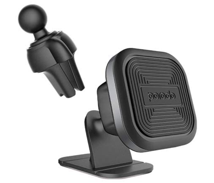 Porodo Aluminum Magnetic Car Dash Mount - Black - Zoom Image