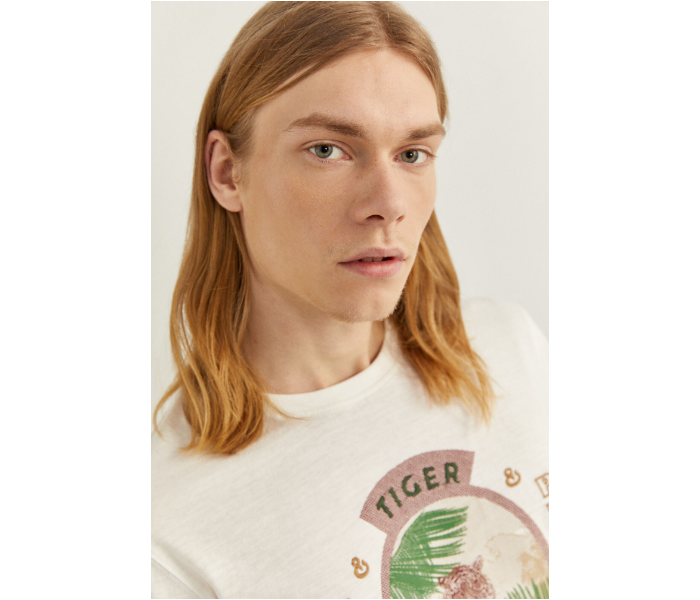 Springfield SS18 SPF Printed Quote Short Sleeve T-shirt Small - Cream - Zoom Image 4