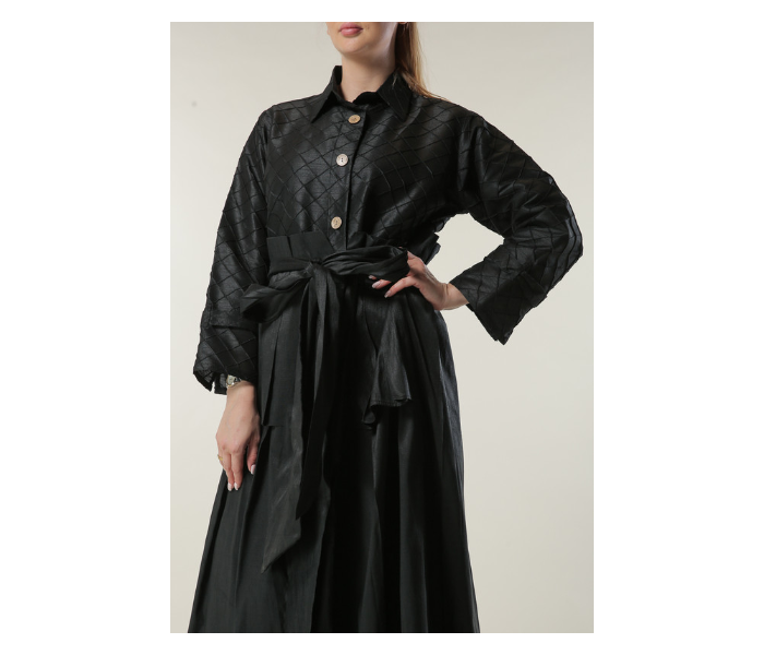 Moistreet Medium Uniquely Styled Abaya -Black - Zoom Image 4