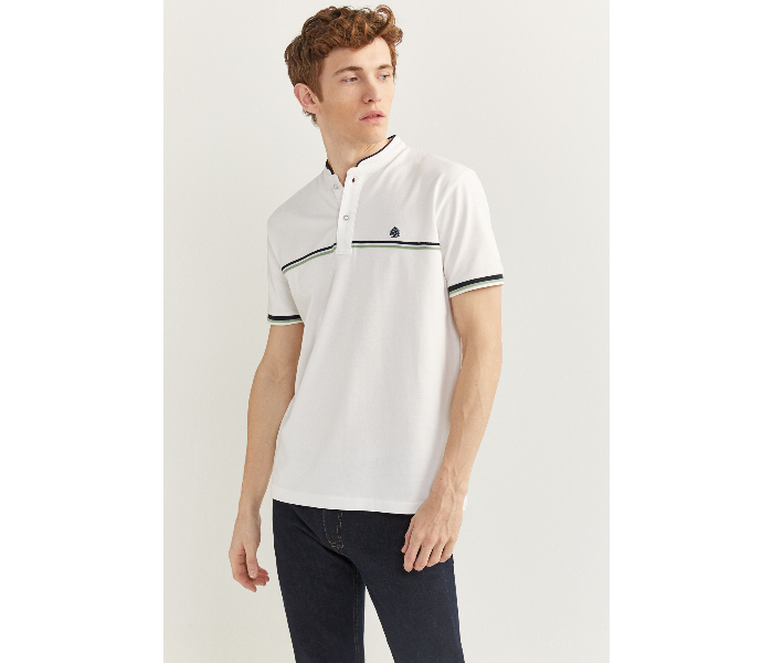 Springfield SS20 Basic Solid Slim Fit Polo T-Shirt X-Large For Mens - White - Zoom Image 2