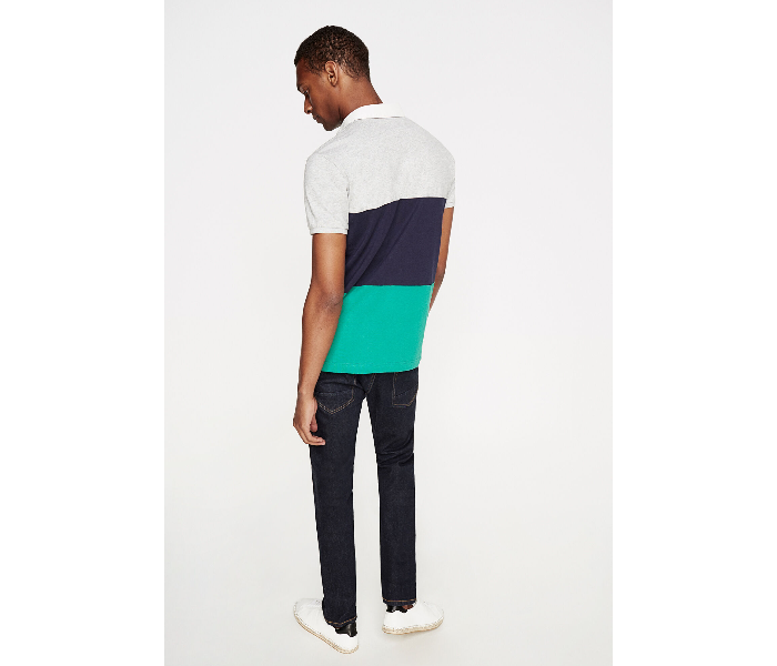 Springfield AW18 Polo Fancy T-Shirt Medium For Men - Dark Blue and Green - Zoom Image 4