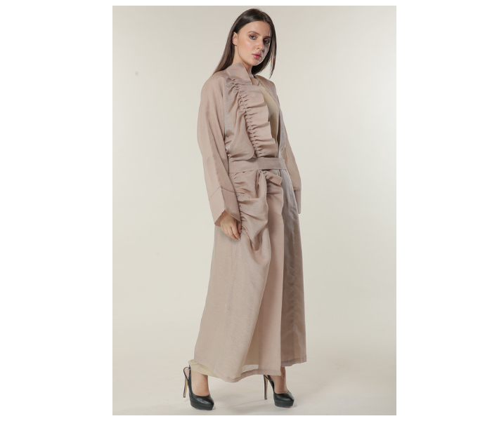 Moistreet Extra Small Organza Abaya Set with Beige Under Abaya - Zoom Image 2