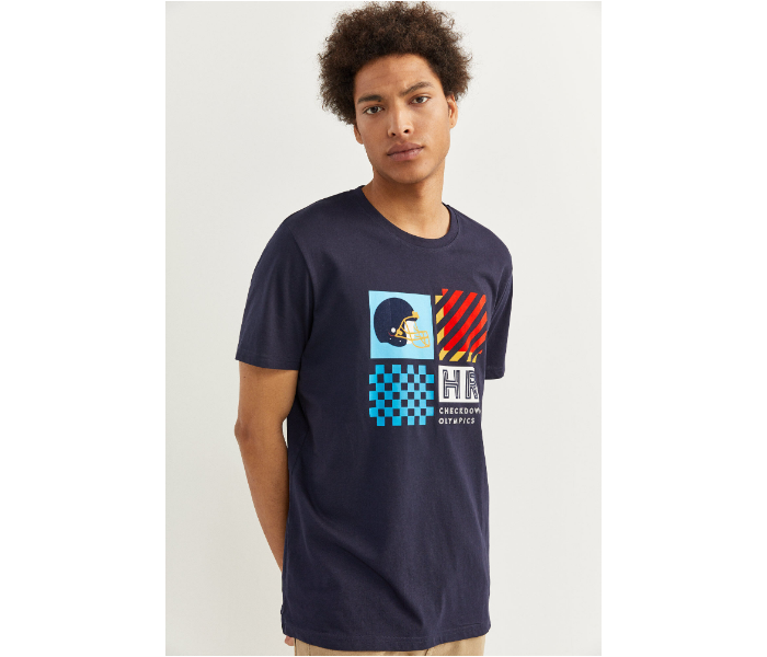 Springfield SS20 SPF Printed Short Sleeve T-shirt Large - Dark Blue - Zoom Image 1