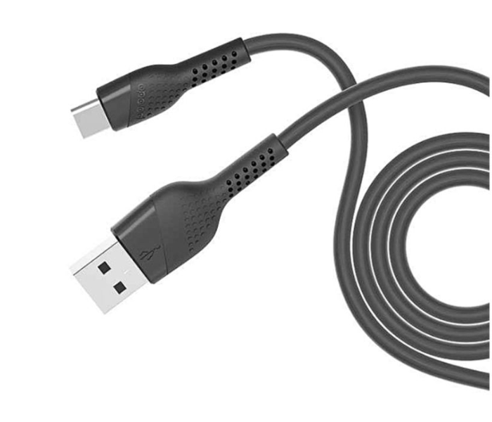 Porodo 2.4 Meter PVC Type-C Cable - Black - Zoom Image